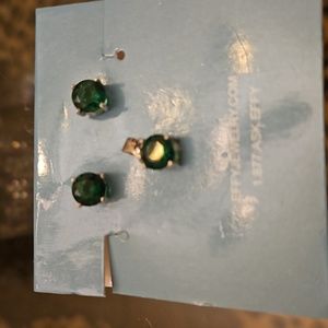 Effy Emarald Post Earrings and Pendant. New